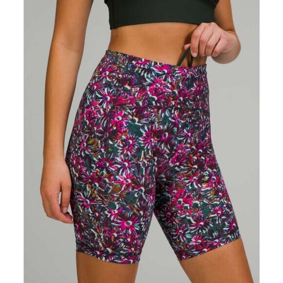 LULULEMON Swift Speed High-Rise Short 8" Size 2 Floral Electric Multi - Picture 3 of 8